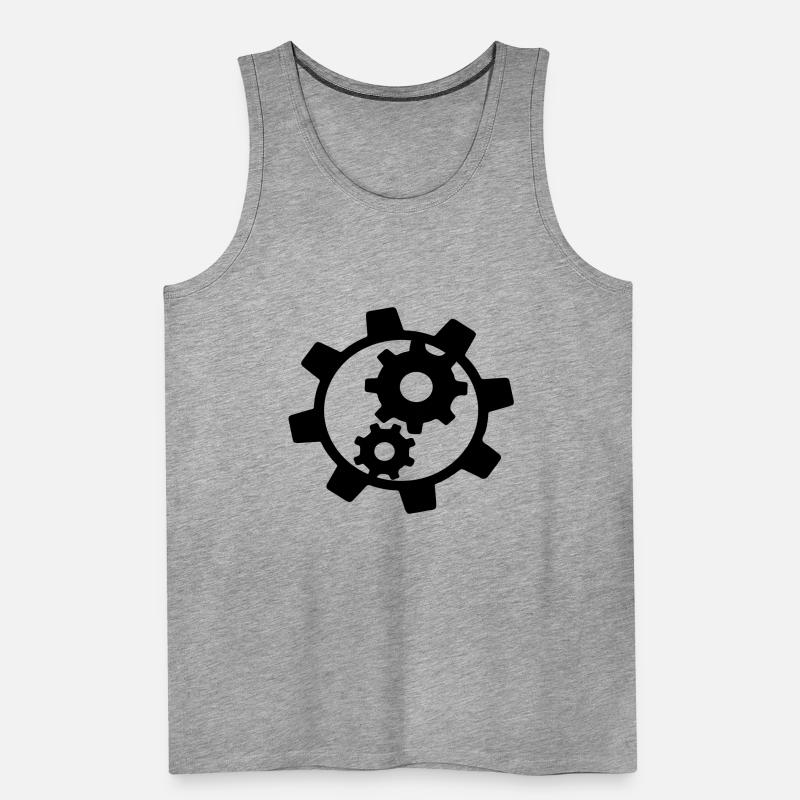 cool cogs design engine clockwork turn mechanicall Men's Premium Organic Tank Top