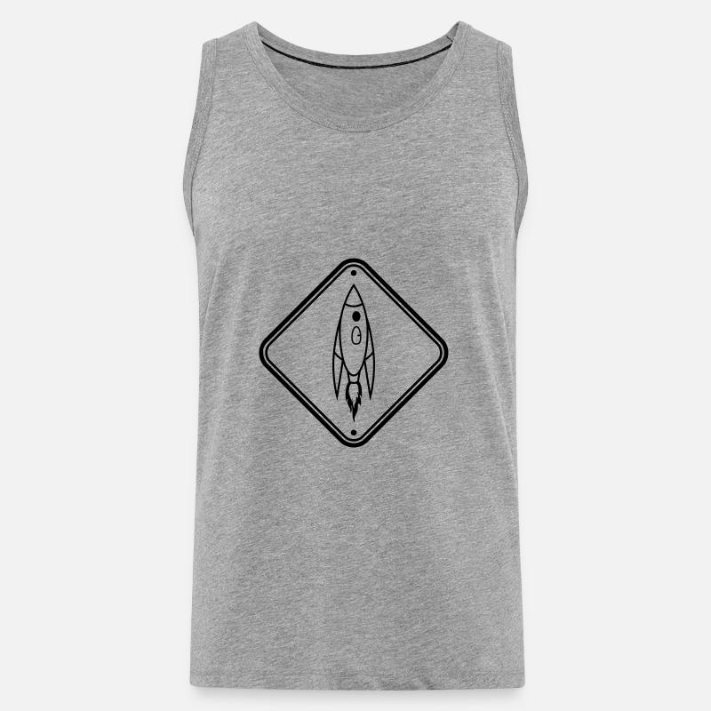 Shield Note Rocket - Men's Premium Organic Tank Top - heather grey