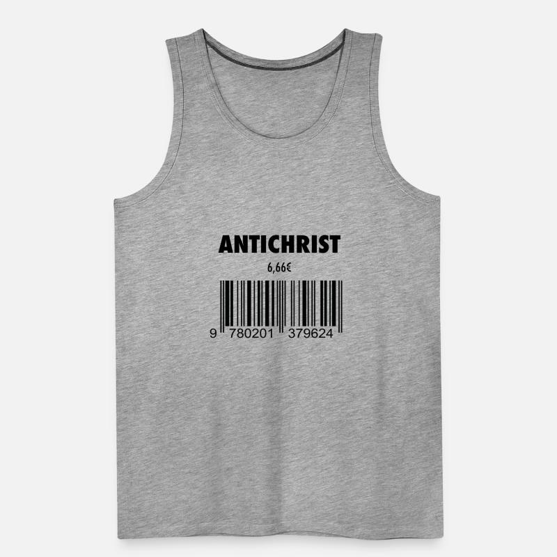 devil antichrist 666 barcode roast satan hell Men's Premium Organic Tank Top