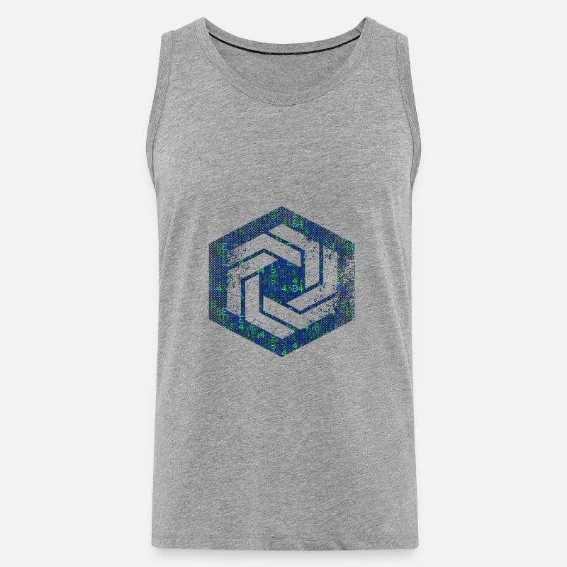 hexagon programming programmer coding geometric - Men's Premium Organic Tank Top - heather grey