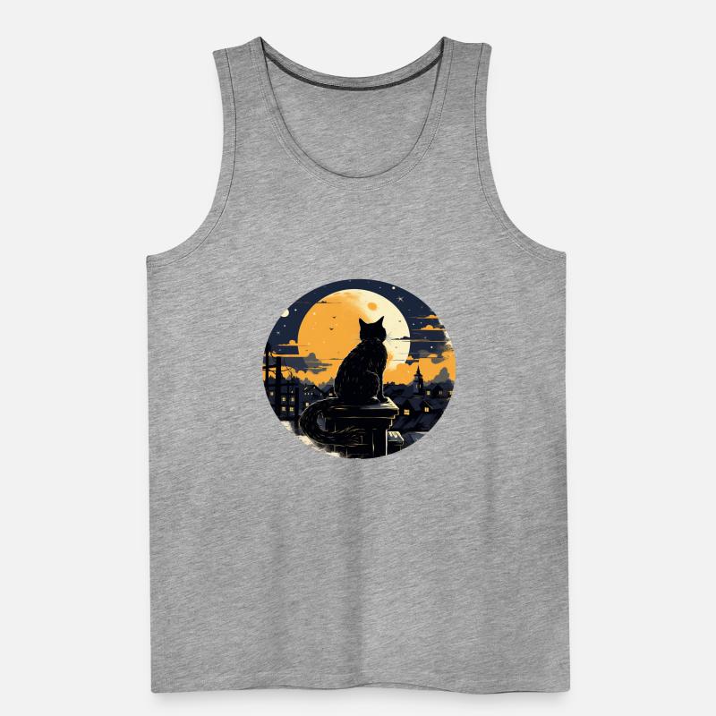 Midnight cat Men's Premium Organic Tank Top
