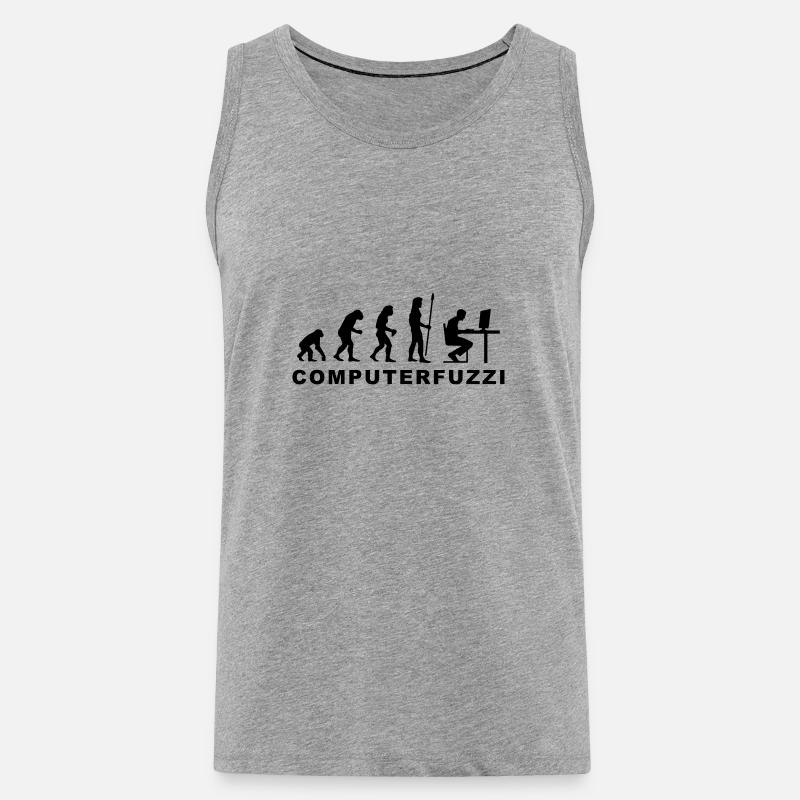 evolution_computerfuzzi - Men's Premium Organic Tank Top - heather grey