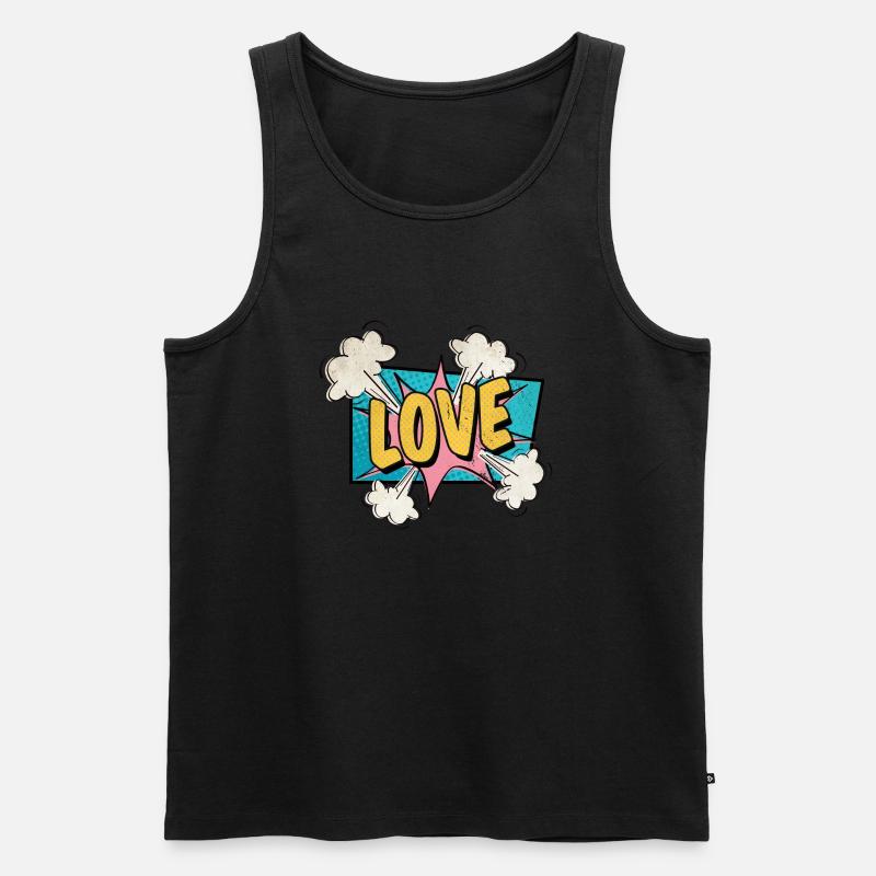 Love exploding BD style amoureux Débardeur bio Premium Homme