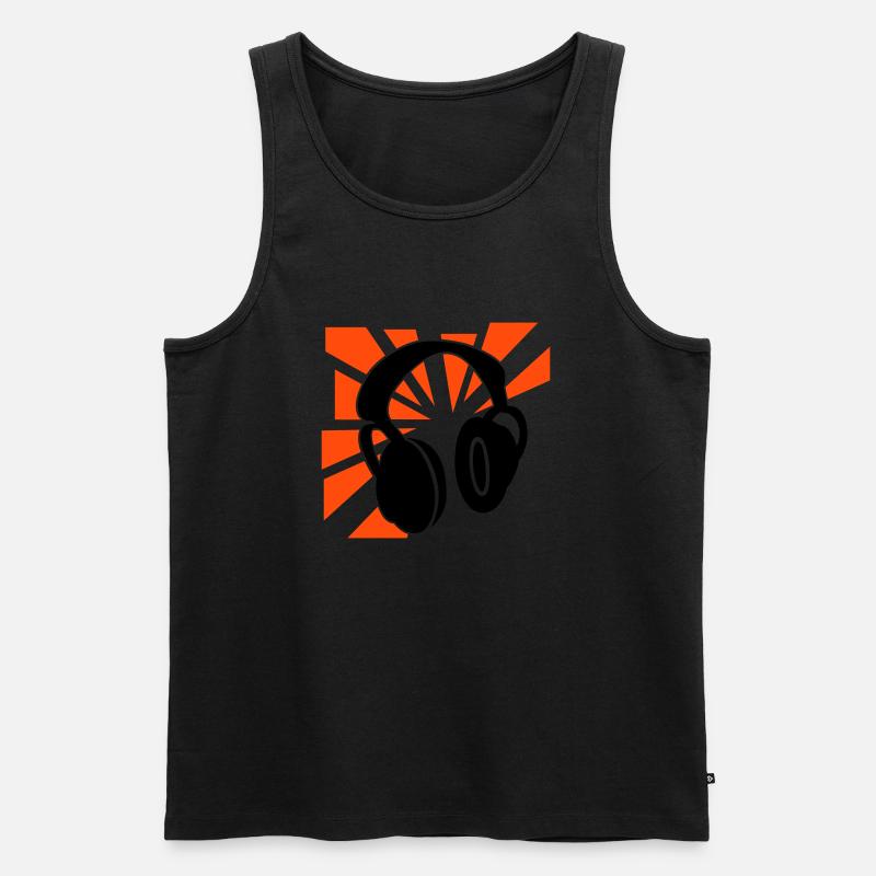 Explodierende Kopfhörer - Männer Premium Bio Tank Top - Grau meliert
