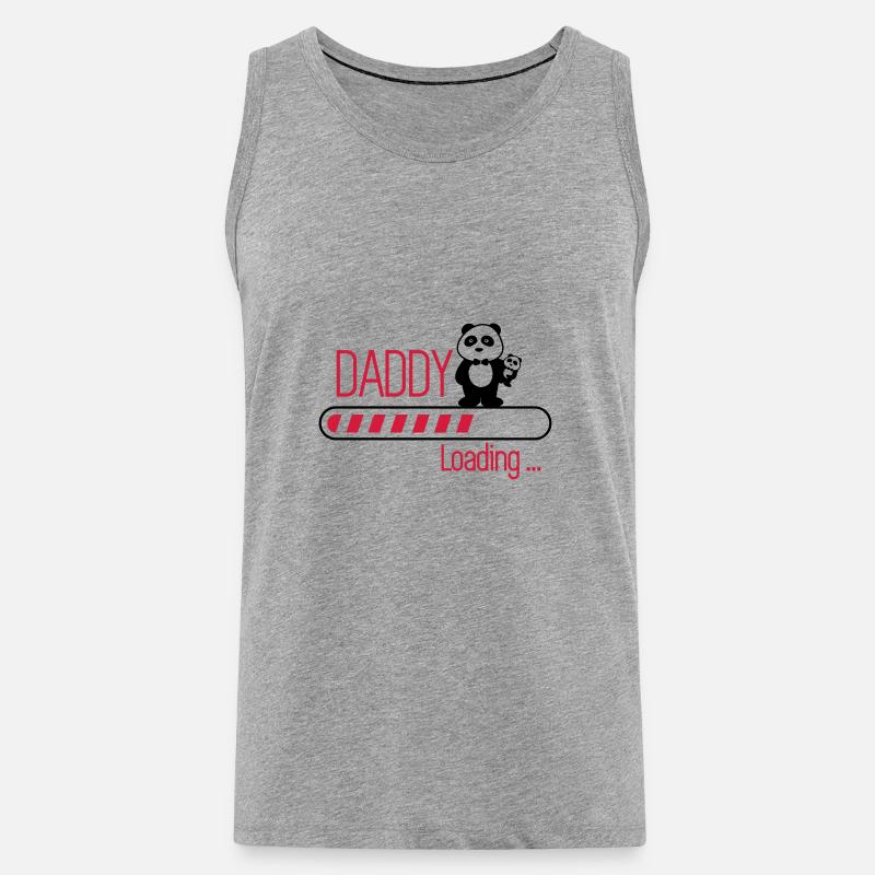 daddy loading - Männer Premium Bio Tank Top - Grau meliert