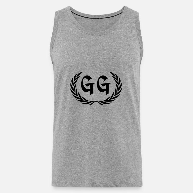 gg - Männer Premium Bio Tank Top - Grau meliert