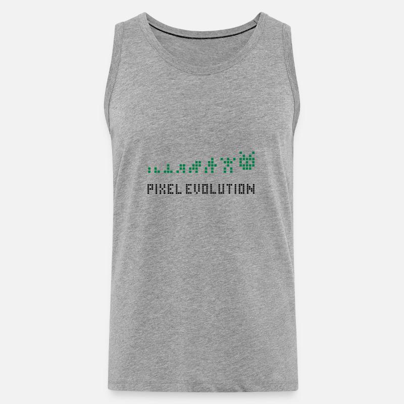 Pixel Evolution - Männer Premium Bio Tank Top - Grau meliert