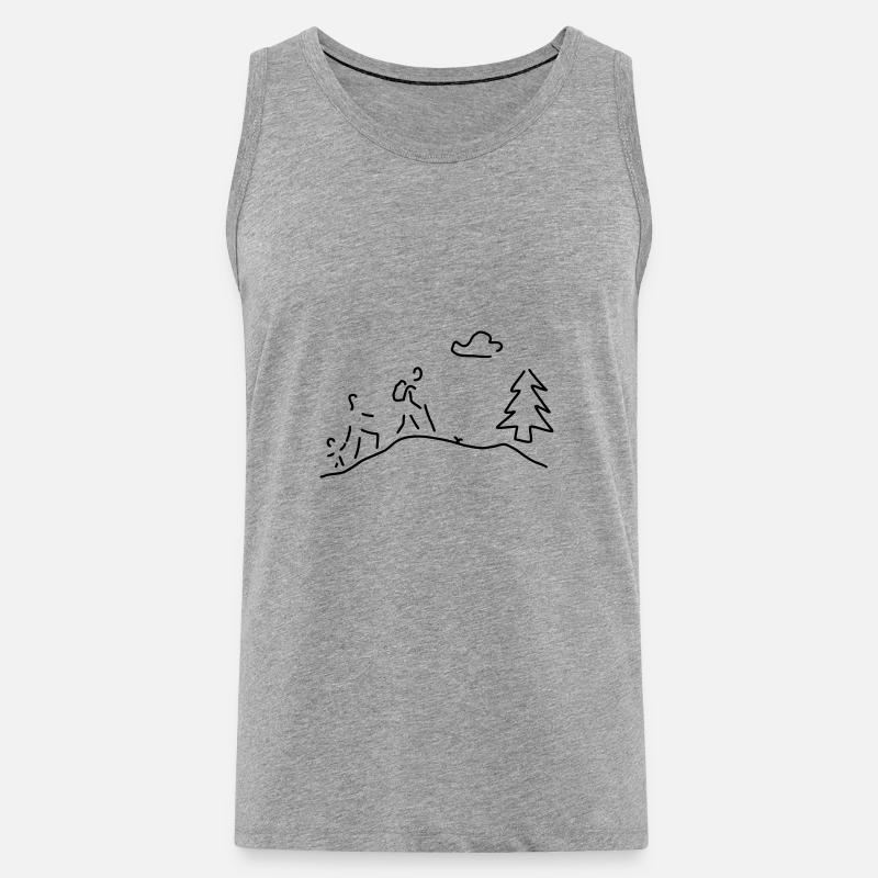 wandern oder walking - Männer Premium Bio Tank Top - Grau meliert