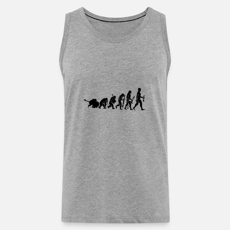 Evolution mit Musik - Männer Premium Bio Tank Top - Grau meliert