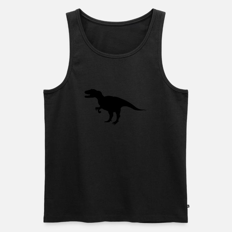 dinosaurier - Männer Premium Bio Tank Top - Grau meliert