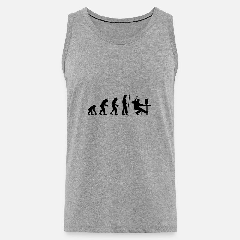 evolution_pc_1 - Men's Premium Organic Tank Top - heather grey