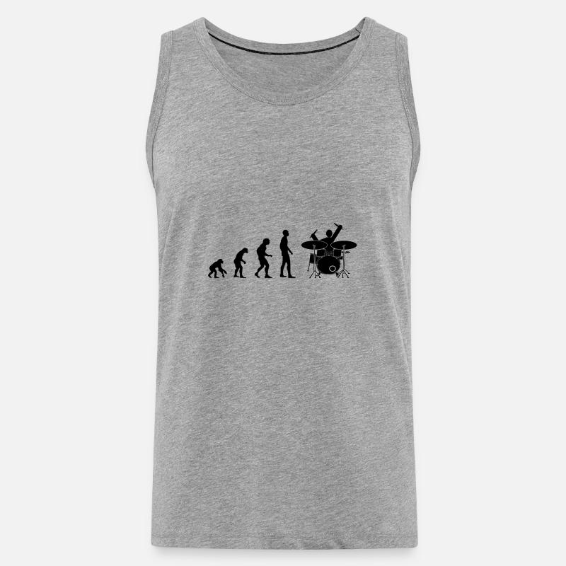 drummer evolution - Männer Premium Bio Tank Top - Grau meliert