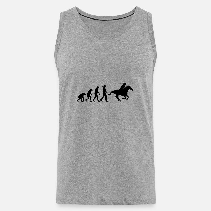 Evolution Reiten - Männer Premium Bio Tank Top - Grau meliert