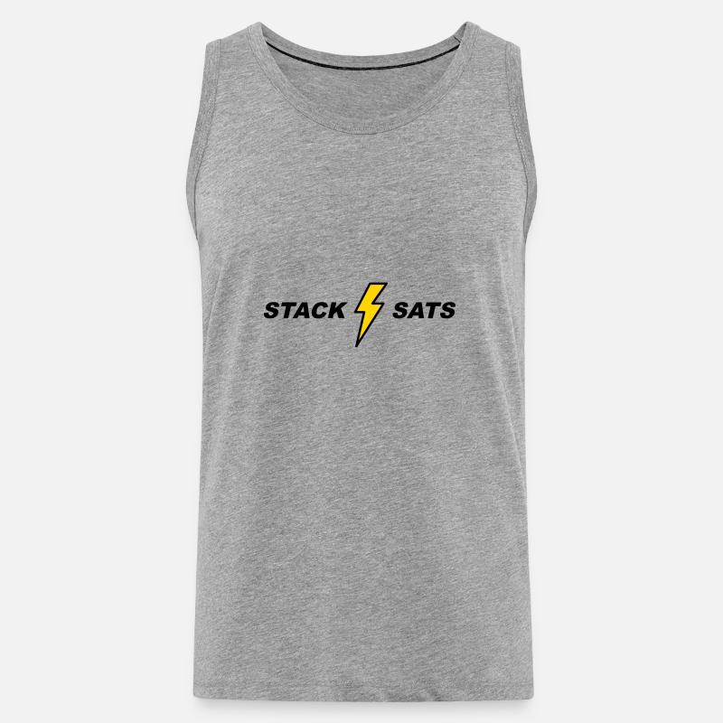 Stack Sats - Männer Premium Bio Tank Top - Grau meliert