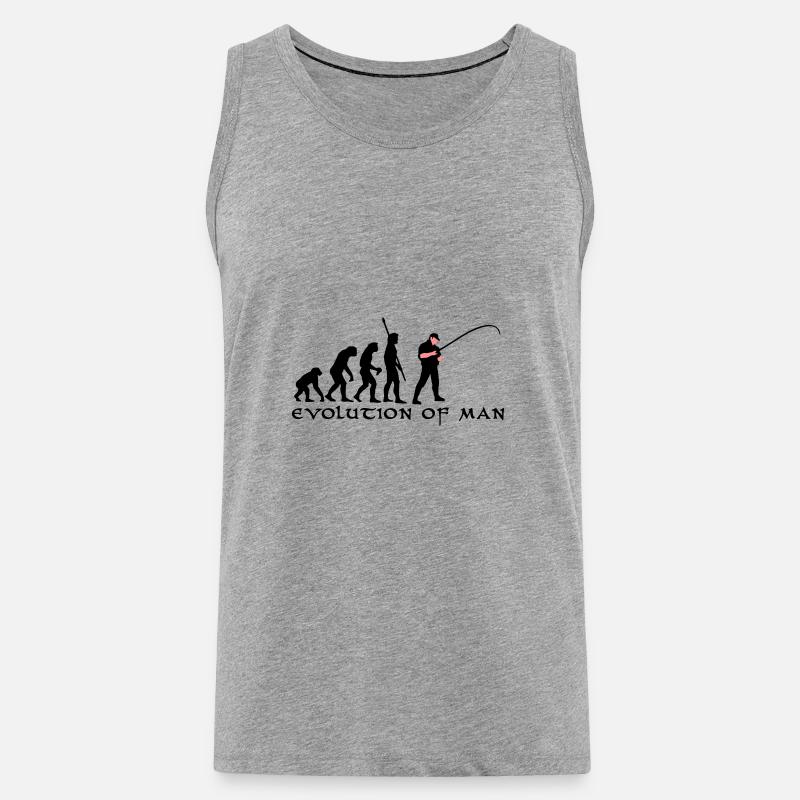 evolution_angler_b_2c - Männer Premium Bio Tank Top - Grau meliert