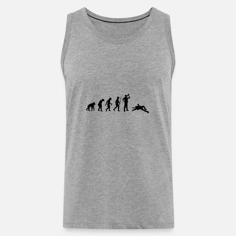 Drinking Evolution - Men's Premium Organic Tank Top - heather grey