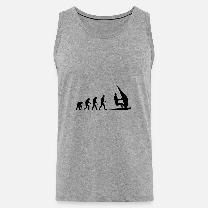 windsurf evolution - Männer Premium Bio Tank Top - Grau meliert