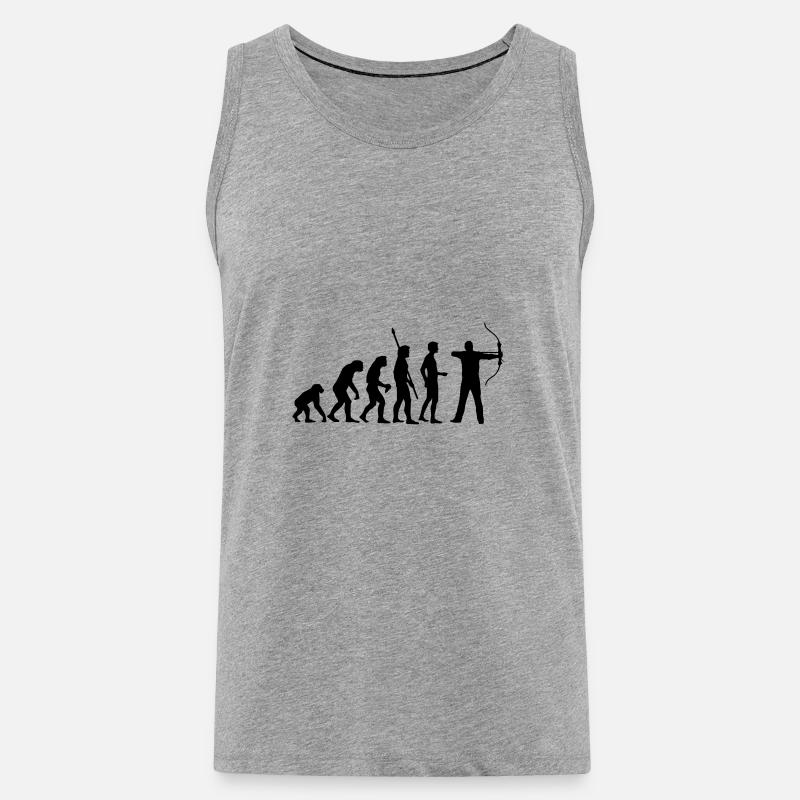 evolution_bogenschiessen - Männer Premium Bio Tank Top - Grau meliert