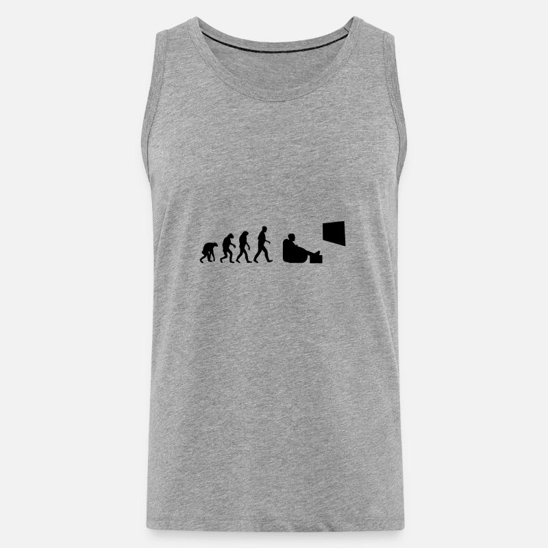 Fernsehen Bingewatching Serienmarathonevolution - Männer Premium Bio Tank Top - Grau meliert