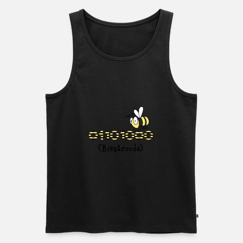 Binary code bee code computer science gift honey Men's Premium Organic Tank Top