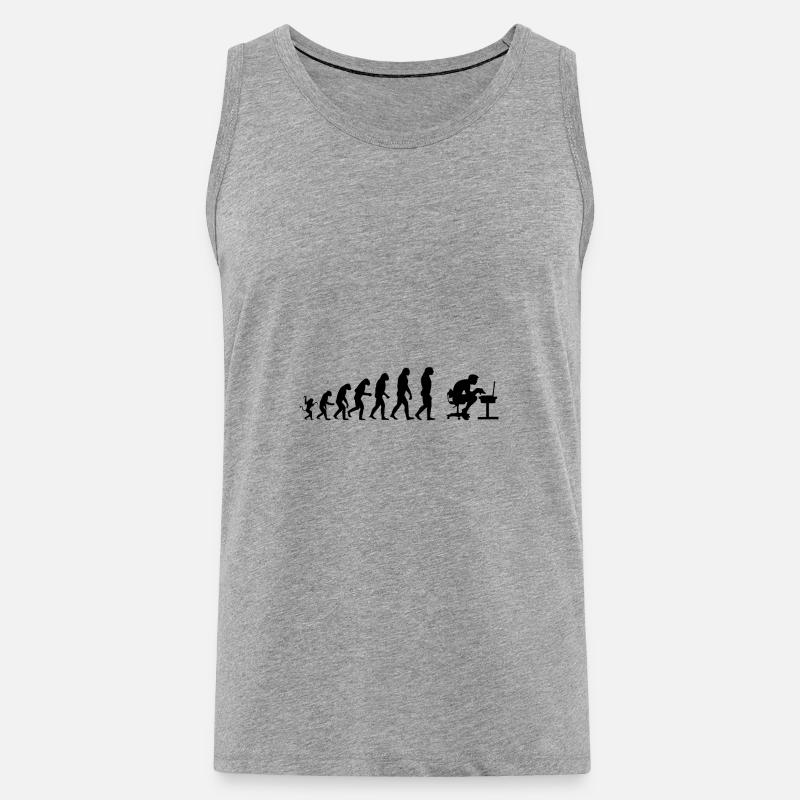 Computer Evolution - Men's Premium Organic Tank Top - heather grey