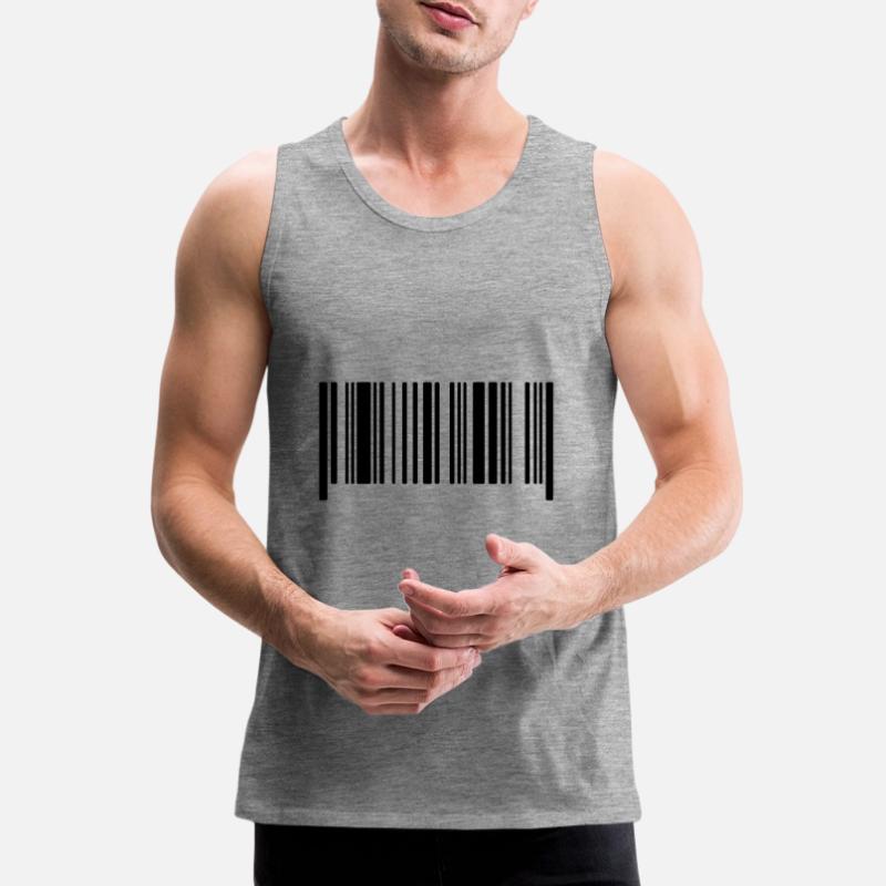 Barcode without text blank code barcode template Men's Premium Organic Tank Top