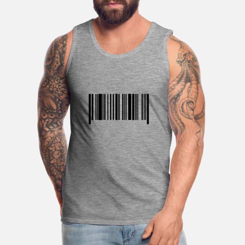 Barcode without text blank code barcode template Men's Premium Organic Tank Top