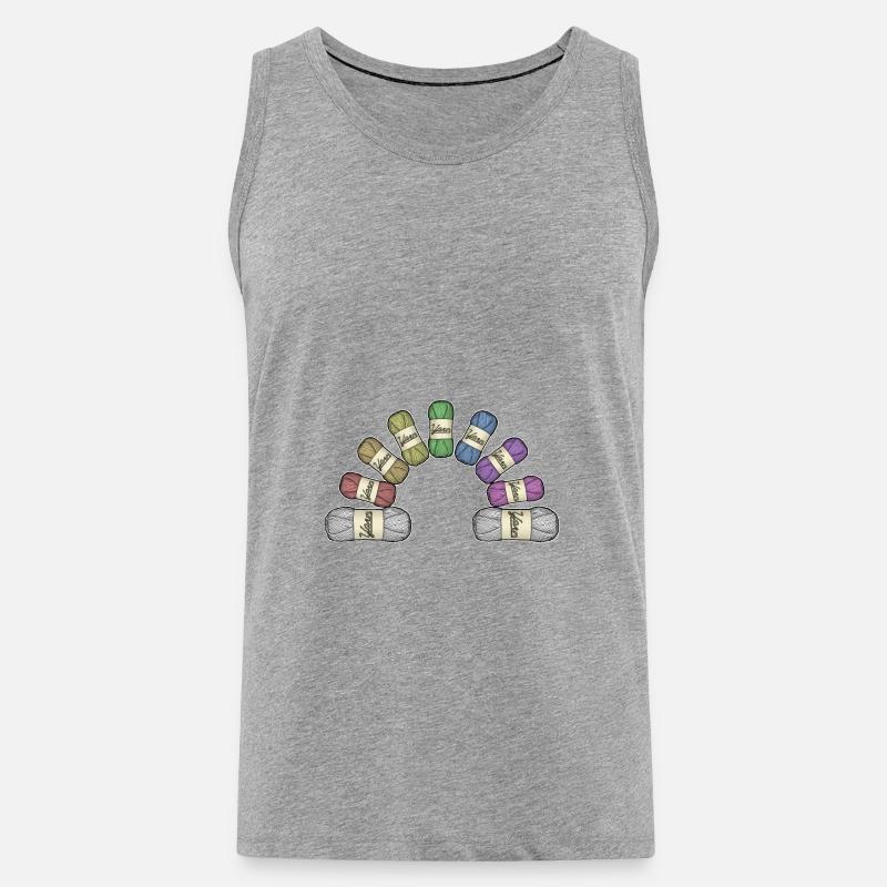 Regenbogen oder Garn - Männer Premium Bio Tank Top - Grau meliert