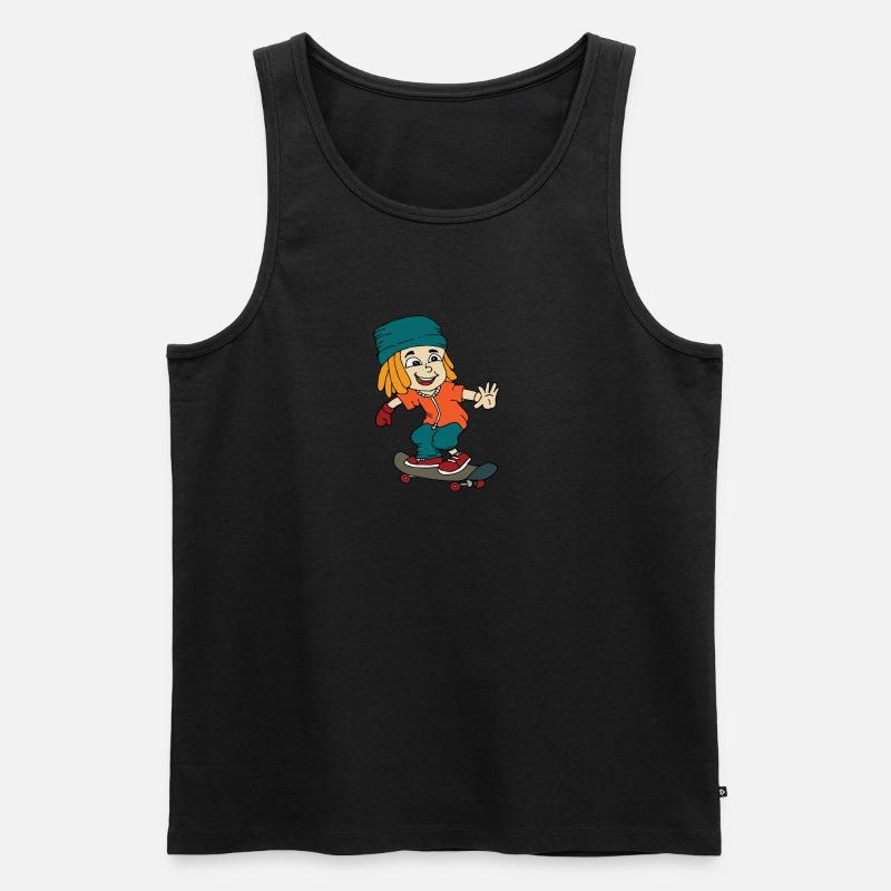 Skateboad Kind Männer Premium Bio Tank Top