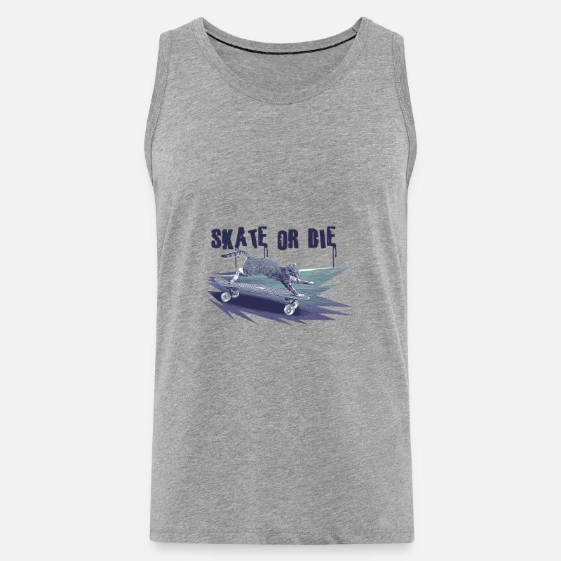 Skate oder stirb - Männer Premium Bio Tank Top - Grau meliert