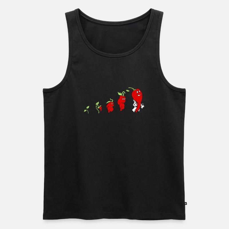 Chili Evolution - Männer Premium Bio Tank Top - Grau meliert