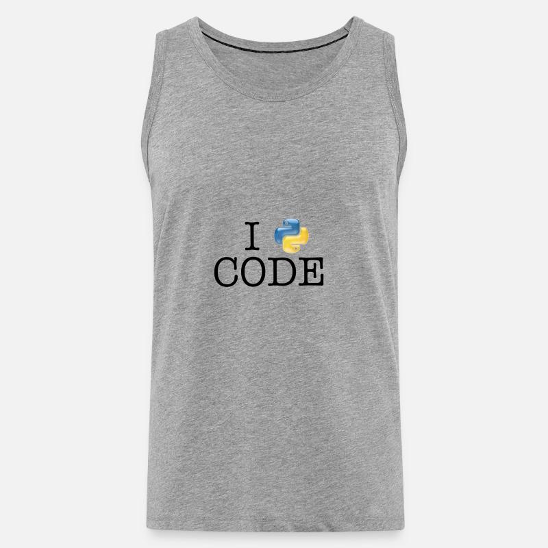 I love code - Python - Men's Premium Organic Tank Top - heather grey