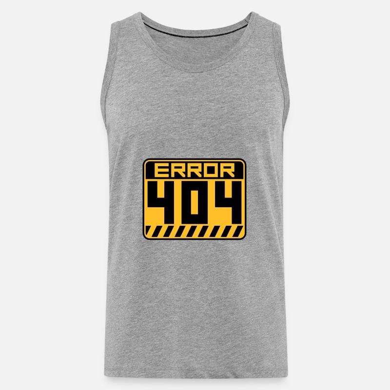 Error 404 Shield Warning - Men's Premium Organic Tank Top - heather grey