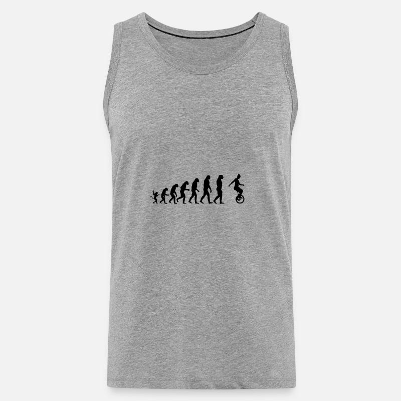 Einradfahrer Evolution - Männer Premium Bio Tank Top - Grau meliert
