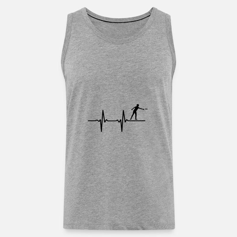Frisbee Herzfrequenz - Männer Premium Bio Tank Top - Grau meliert
