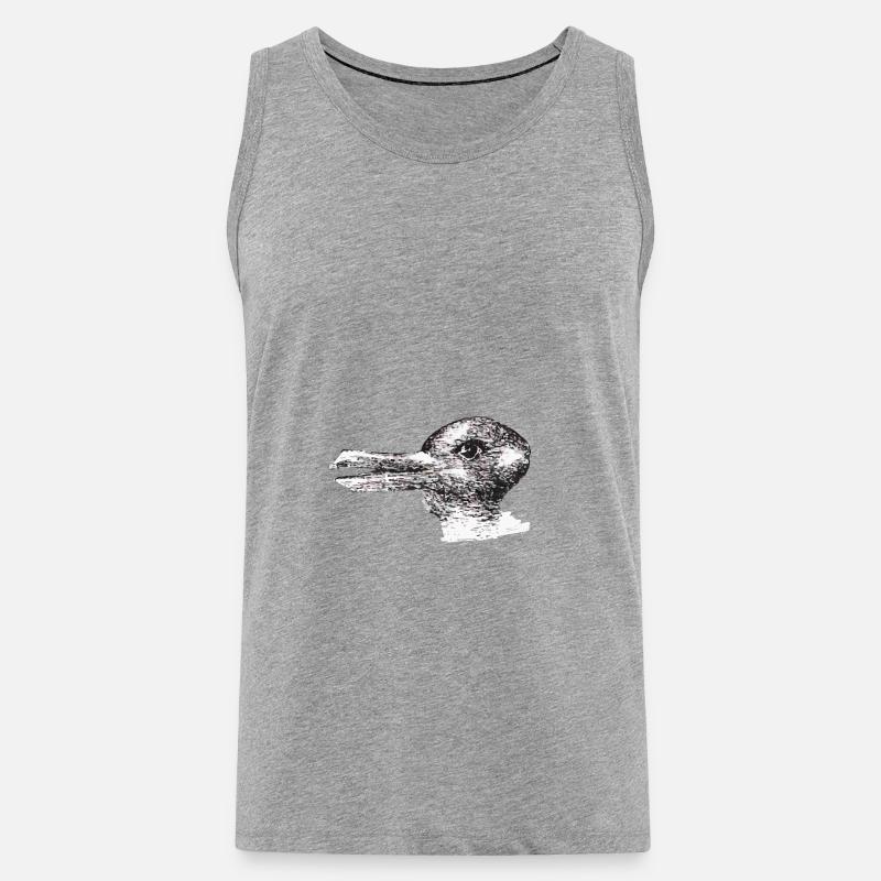 ente oder hase - Männer Premium Bio Tank Top - Grau meliert