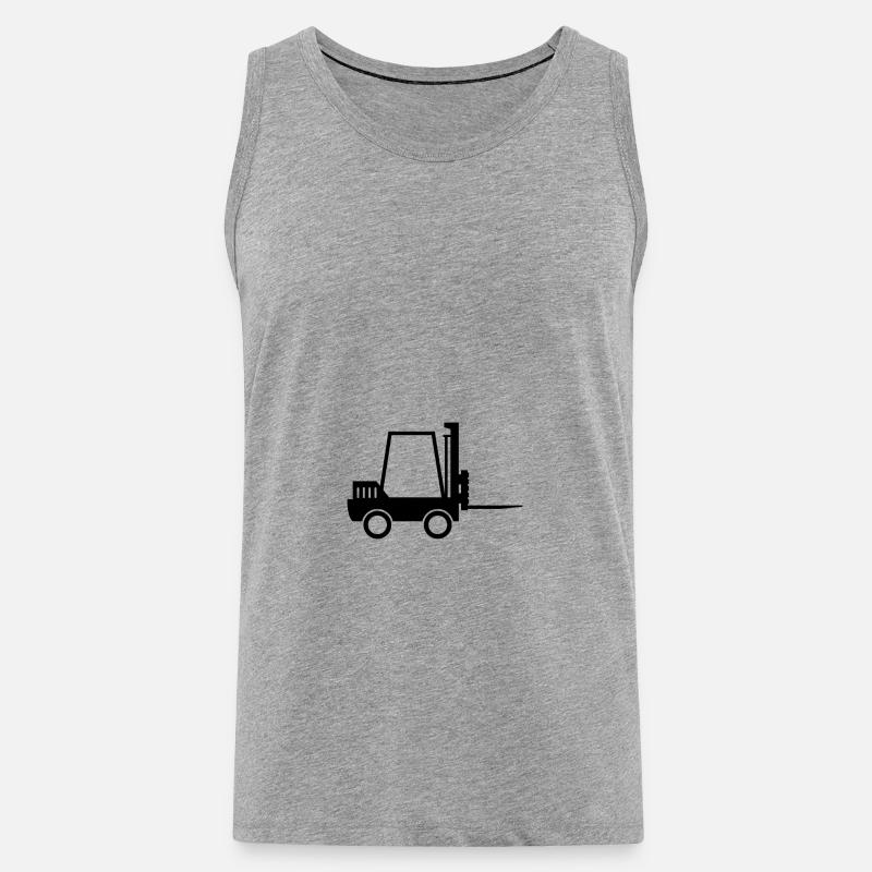 Wózek widłowy - Ekologiczny tank top męski Premium - szary melanż