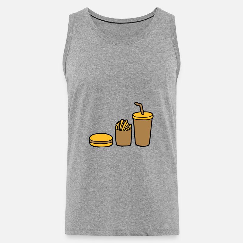 Burger Fries Cola - Men's Premium Organic Tank Top - heather grey