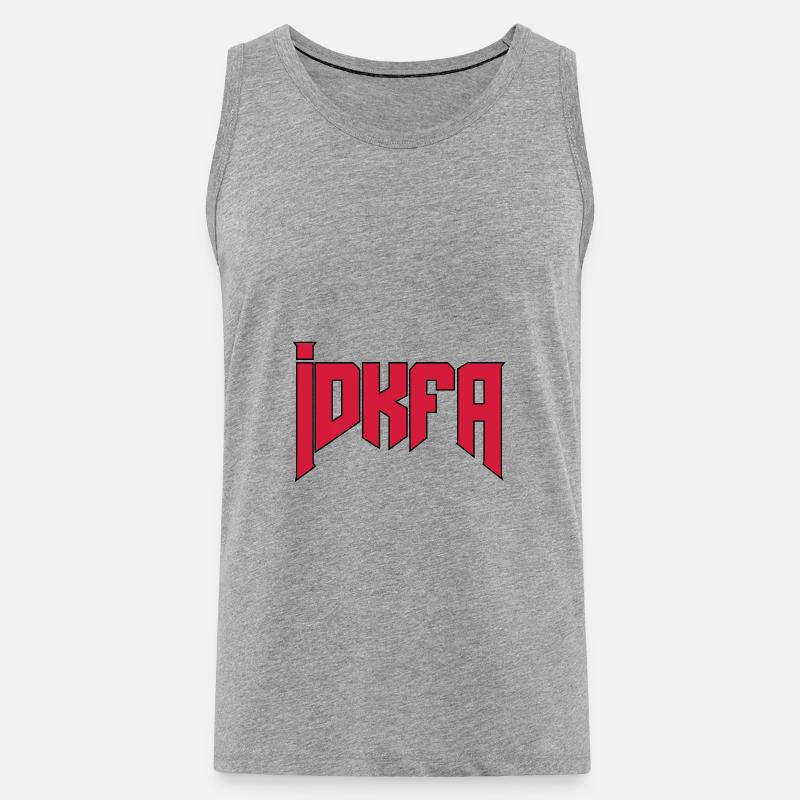 Doom Cheat-Code "idkfa" - Männer Premium Bio Tank Top - Grau meliert