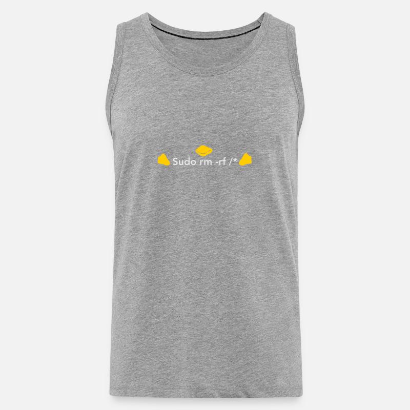 LINUX: Sudo rm - Männer Premium Bio Tank Top - Grau meliert