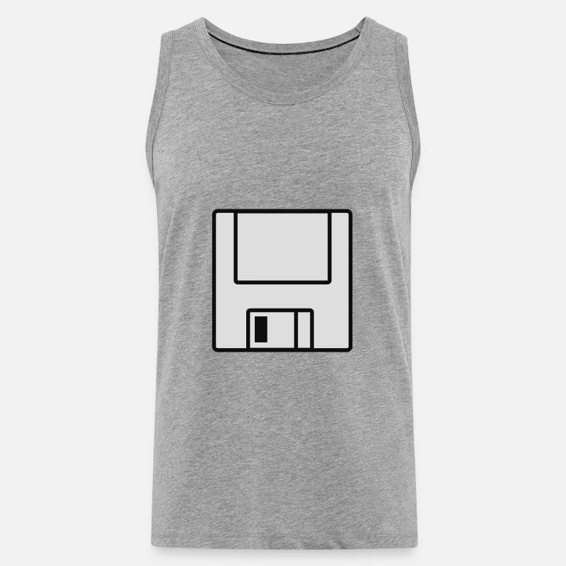 Computer-Diskette - Männer Premium Bio Tank Top - Grau meliert