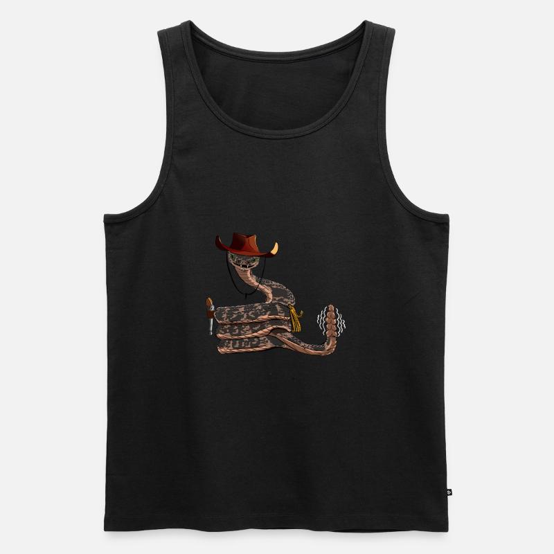 Snake with cowboy hat, comic style Men's Premium Organic Tank Top