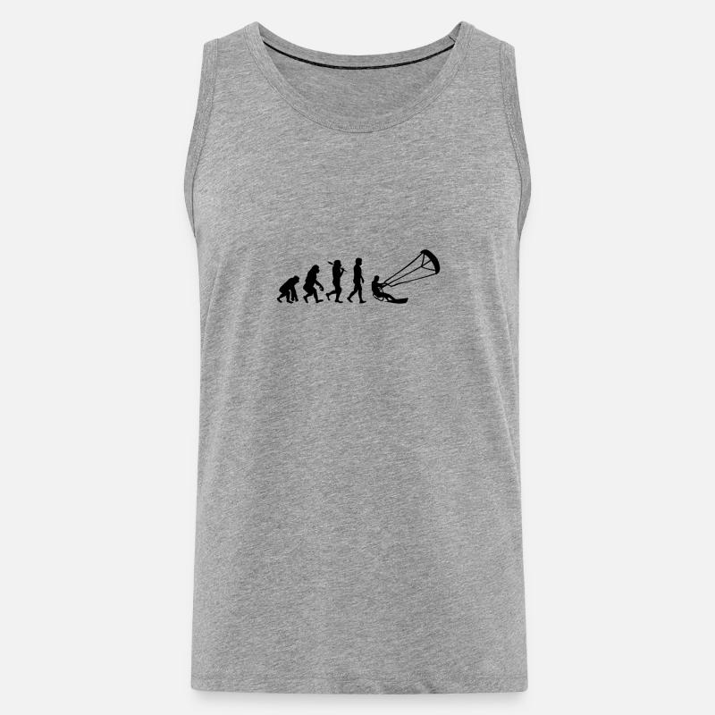 Kitesurfen Evolution - Männer Premium Bio Tank Top - Grau meliert