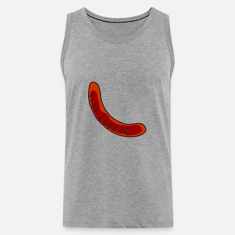Wurst oder Bratwurst - Männer Premium Bio Tank Top - Grau meliert