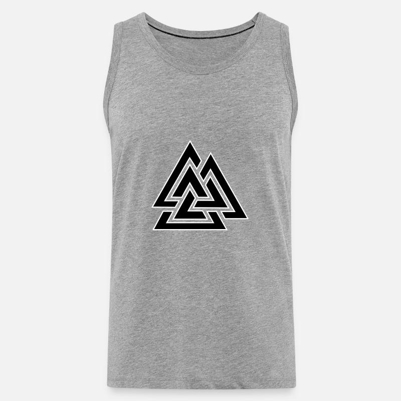 Triangular intertwined pattern - Men's Premium Organic Tank Top - heather grey