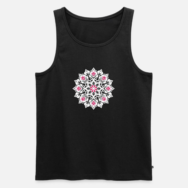 Dotwork Mandala-Design - Männer Premium Bio Tank Top - Grau meliert