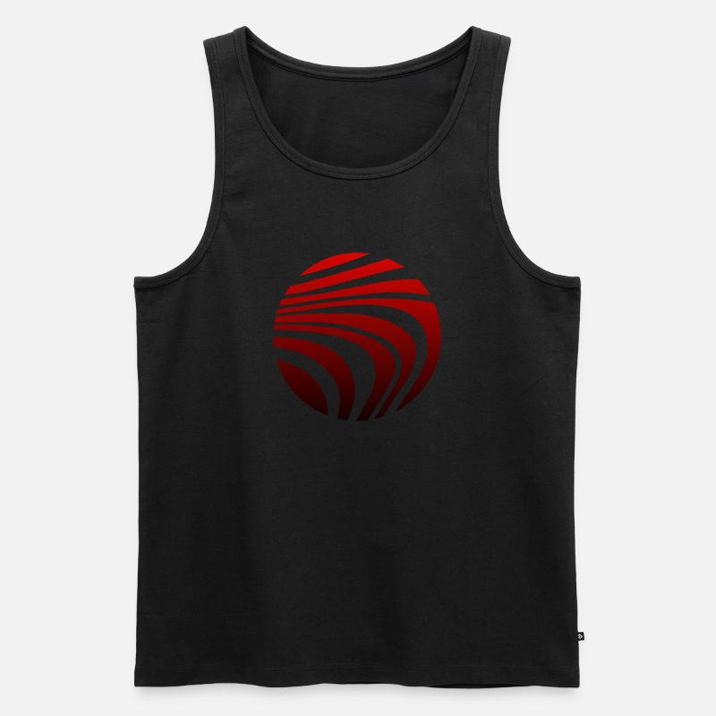 Psychedelic Pattern Red Black Gradient - Men's Premium Organic Tank Top - heather grey