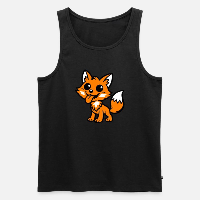Fuchs Comic - Männer Premium Bio Tank Top - Grau meliert