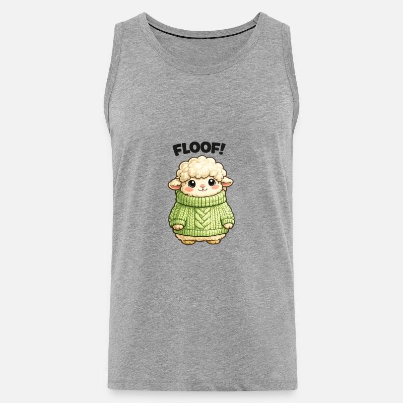 Kuscheliges Schäfchen Pullover Design - Männer Premium Bio Tank Top - Grau meliert