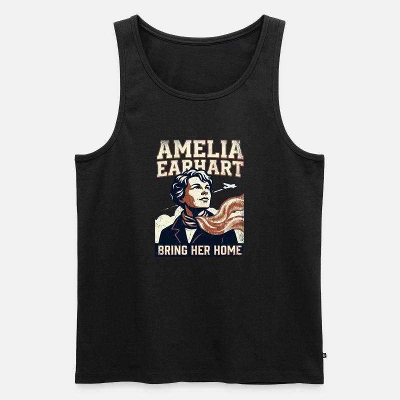 Amelia Earhart – Bring Her Home - Men's Premium Organic Tank Top - undefined